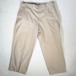 ALK Mens Authentic Laundered KHAKIS Size 38W X 25L Beige Flat Front Chinos